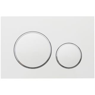 Кнопка смыва Veconi FLUSH V10, FLV10-WC, 240х162х7, пластик, белый матовый кайма - хром глянец